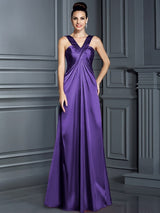 Charming Straps Sleeveless Long Bridesmaid Dresses-Ballbella