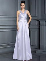 Charming Straps Sleeveless Long Bridesmaid Dresses-Ballbella