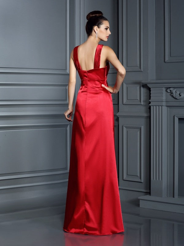 Charming Straps Sleeveless Long Bridesmaid Dresses-Ballbella