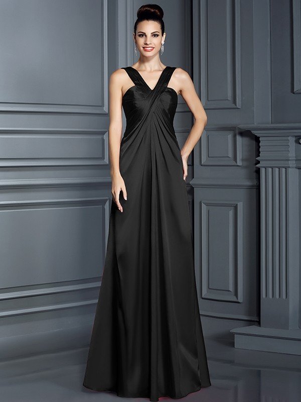 Charming Straps Sleeveless Long Bridesmaid Dresses-Ballbella