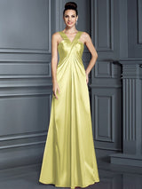 Charming Straps Sleeveless Long Bridesmaid Dresses-Ballbella