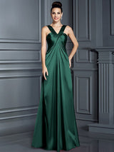 Charming Straps Sleeveless Long Bridesmaid Dresses-Ballbella