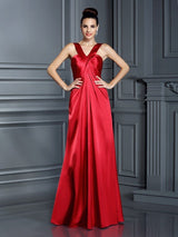 Charming Straps Sleeveless Long Bridesmaid Dresses-Ballbella