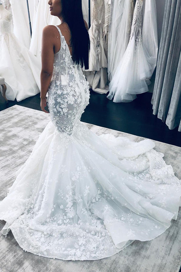 Ballbella offers Sleeveless Mermaid Wedding Gown Floral Lace Bridal Gown at a good price, fast delivery worldwide. Extra coupon to save a heap.