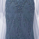 Chic Asymmetrical Strapless Mermaid Prom Dresses Column Long With Beads Zipper-Ballbella