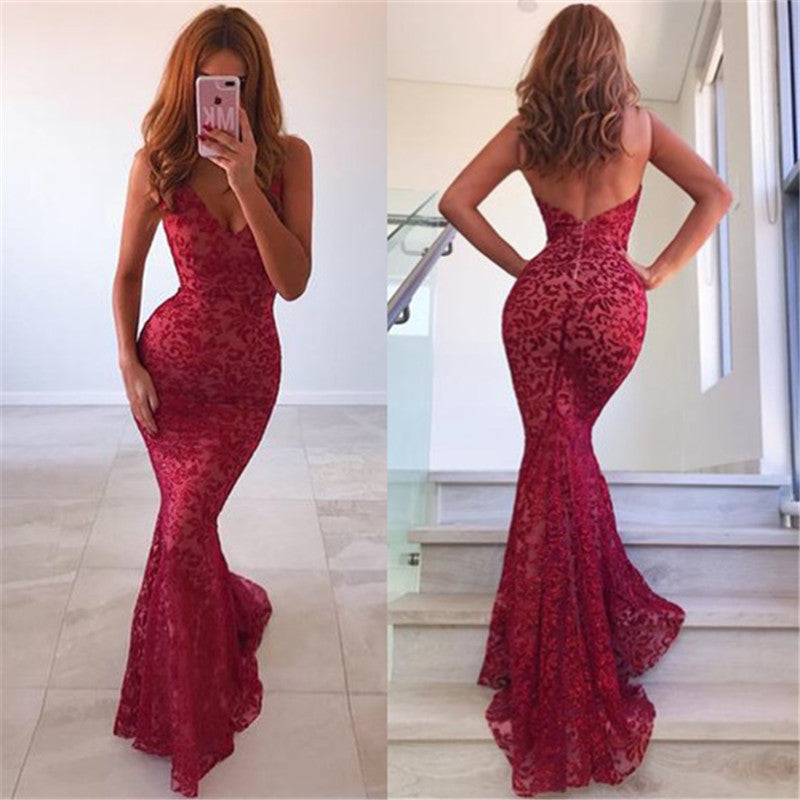 Customizing this New Arrival Chic Backless Mermaid Prom Dresses Long Red V-Neck Sleeveless Evening Dress on Ballbella. We offer extra coupons,  make Prom Dresses, Evening Dresses in cheap and affordable price. We provide worldwide shipping and will make the dress perfect for everyone.