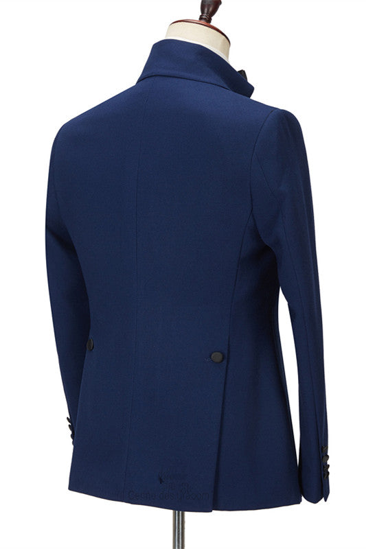 Chic Dark Navy Peak Lapel Two Pieces Classic Men Suit for Prom-Ballbella