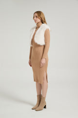 Chic Faux Fur Sleeveless Short Jacket Wedding Shawl-Ballbella