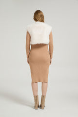 Chic Faux Fur Sleeveless Short Jacket Wedding Shawl-Ballbella