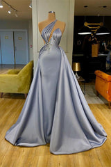 Chic Halter Beadings Long Evening Dress With Detachable Skirt-Ballbella