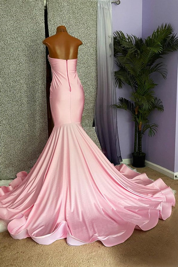 Chic High-neck Sleeveless Mermaid Prom Dress With Beading-Ballbella
