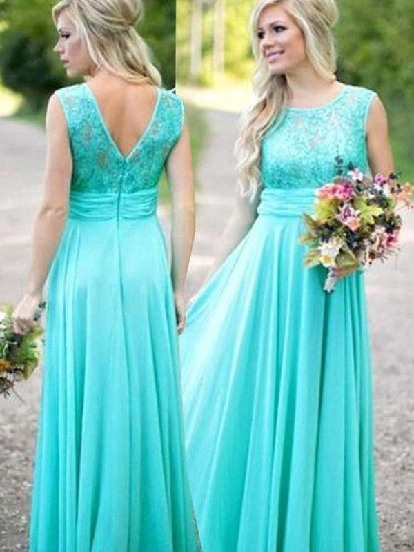 Chic Lace Chiffon Bridesmaid Dresses-Ballbella