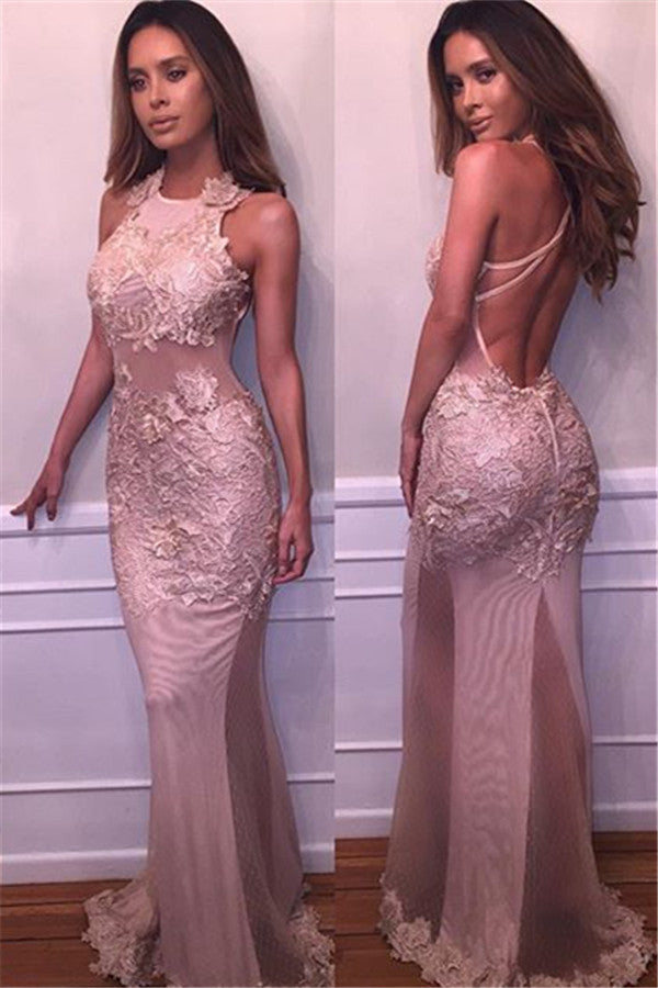 Customizing this New Arrival Chic Open Back Evening Dresses On Sale Sleeveless Lace Appliques Prom Dresses on Ballbella. We offer extra coupons,  make Prom Dresses, Evening Dresses in cheap and affordable price. We provide worldwide shipping and will make the dress perfect for everyone.