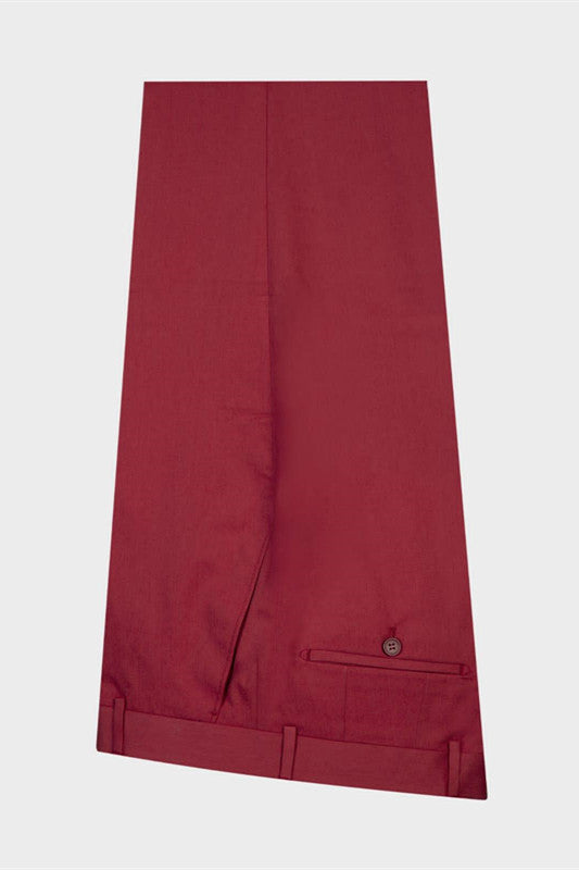 Chic Red Peaked Lapel Slim Fit Prom Suits for Men-Ballbella