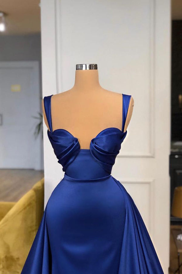 Chic Royal Blue Straps Sweetheart Prom Dress Overskirt Long Chic Royal Blue Straps Sweetheart Prom Dress Overskirt Long