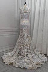 Chic Sequins Mermaid Prom Dresses Sparkle Evening Dresses On Sale-Ballbella