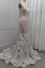 Chic Sequins Mermaid Prom Dresses Sparkle Evening Dresses On Sale-Ballbella