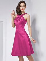 Chic Sleeveless Pleats Short Bridesmaid Dresses-Ballbella