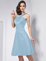 Chic Sleeveless Pleats Short Bridesmaid Dresses-Ballbella