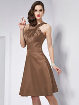 Chic Sleeveless Pleats Short Bridesmaid Dresses-Ballbella