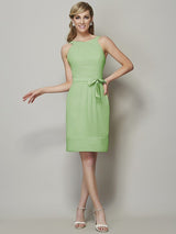 Chic Sleeveless Short Chiffon Bridesmaid Dresses-Ballbella