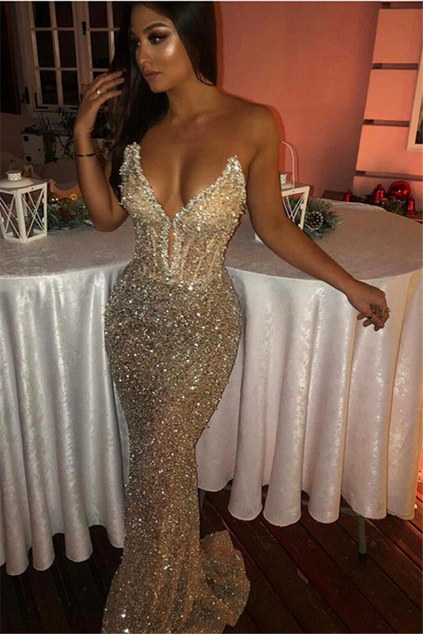 Gold Tulle Sequins Off The Shoulder Long Prom Dress MB5184 – cathyprom