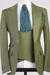 Chic Three Pieces Peaked Lapel Bespoke Men Suit for Prom-Ballbella