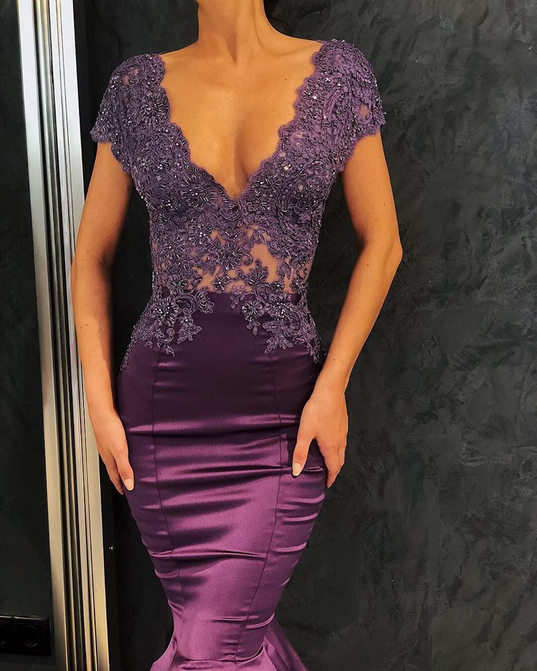 Customizing this New Arrival Chic V-Neck Short Sleeves Evening Dresses Mermaid Beadings Long Formal Dresses on Ballbella. We offer extra coupons,  make Prom Dresses, Evening Dresses in cheap and affordable price. We provide worldwide shipping and will make the dress perfect for everyone.