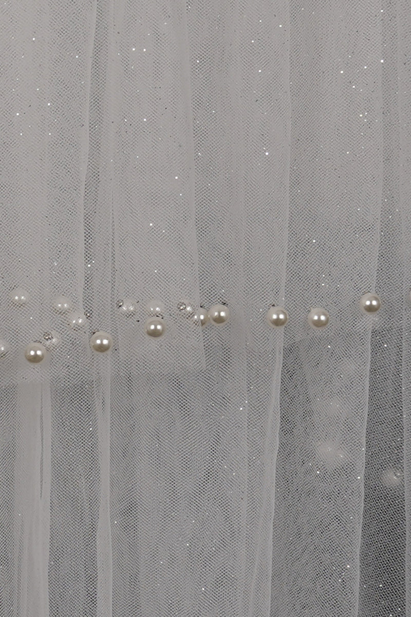 Chloe Elegant With Pearls Wedding Veils-Ballbella