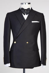 Classic Black Peaked Lapel Classy Men Suits for Prom-Ballbella