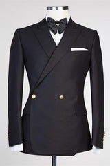 Classic Black Peaked Lapel Classy Men Suits for Prom