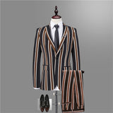 Classic Black Striped Men Suits for Prom-Ballbella