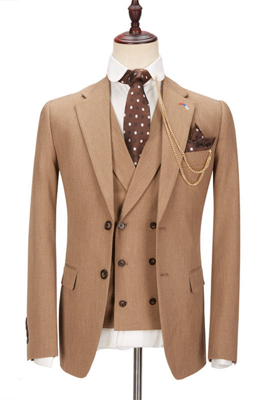 Classic Classy Notched Lapel Slim Fit Men Suits-Ballbella
