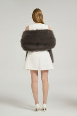 Classic Faux Fur Sleeveless Wedding Wraps Rectangle Bridal Cover-Ballbella