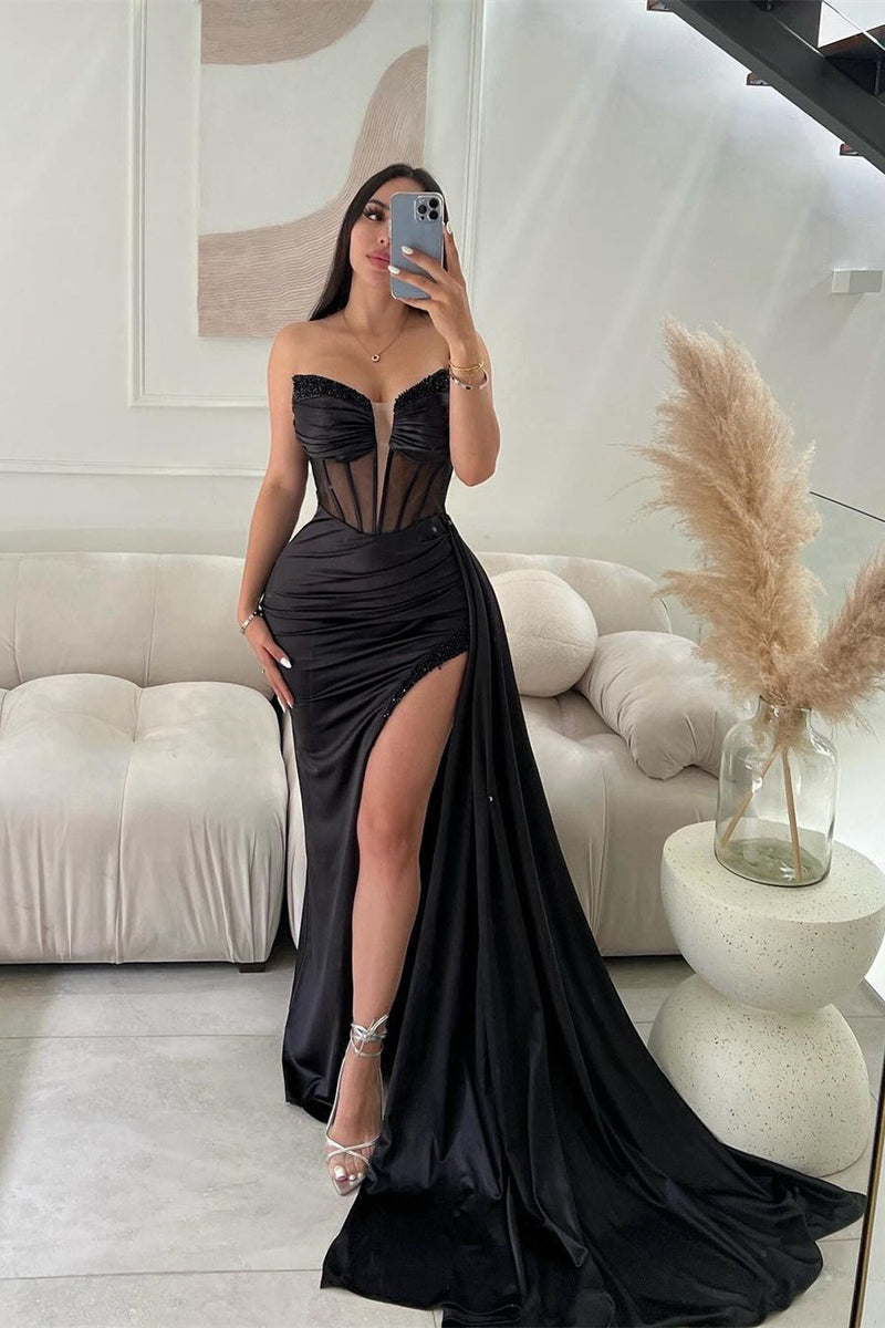 Classic Long Mermaid Sleeveless Glitter Prom Dress With Slit Ballbella Classic Long Mermaid Sleeveless Glitter Prom Dress With Slit Ballbella