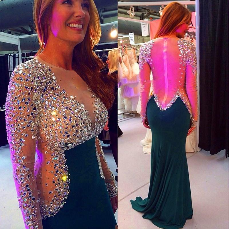 Gorgeous high quality Shining Long Sleeves mermaid crystal evening dresses 2021. Free shipping,  high quality,  fast delivery,  made to order dress. Discount price. Affordable price. Ballbella