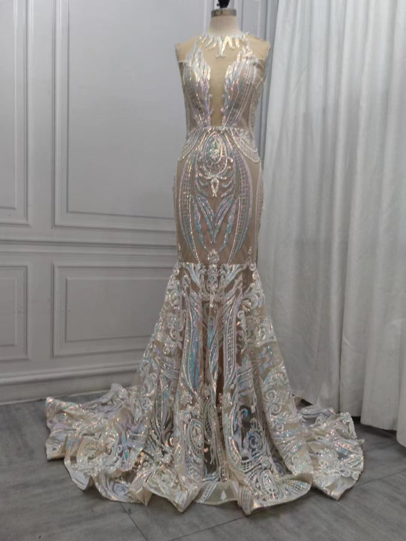 Classic Mermaid Lace Floor-Length Prom Dress On Sale-Ballbella