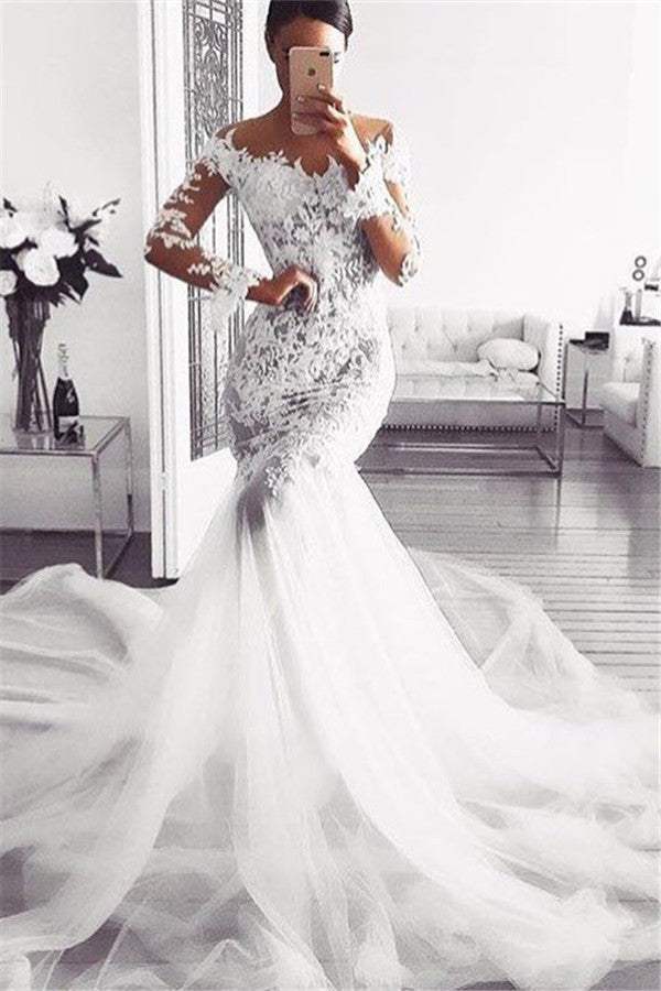 Ballbella custom made this Modern mermaid Long Sleevess wedding dress, we sell dresses online all over the world. Also, extra discount are offered to our customs. We will try our best to satisfy everyoneone and make the dress fit you well.
