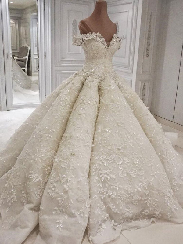 Ballbella offers Classic Off-theshoulder Luxurious Appliques Ball Gown Wedding Dress online at an affordable price from to Ball Gown skirts. Shop for Amazing wedding collections for your big day.