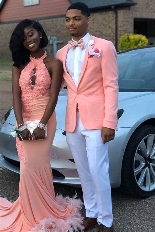 Classic One Button Slim Fit Shawl Lapel Prom Outfits Online-Ballbella