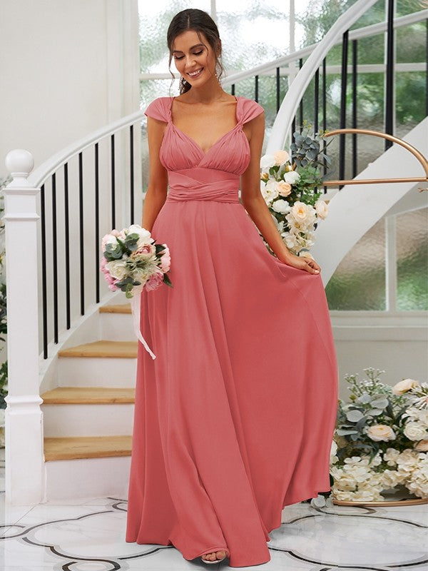 Classic Ruched V-Neck Jersey Sleeveless Bridesmaid Dresses Classic Ruched V-Neck Jersey Sleeveless Bridesmaid Dresses