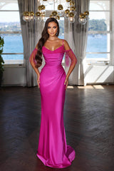Classic Spaghetti Straps Mermaid Evening Dress with Beads-Ballbella