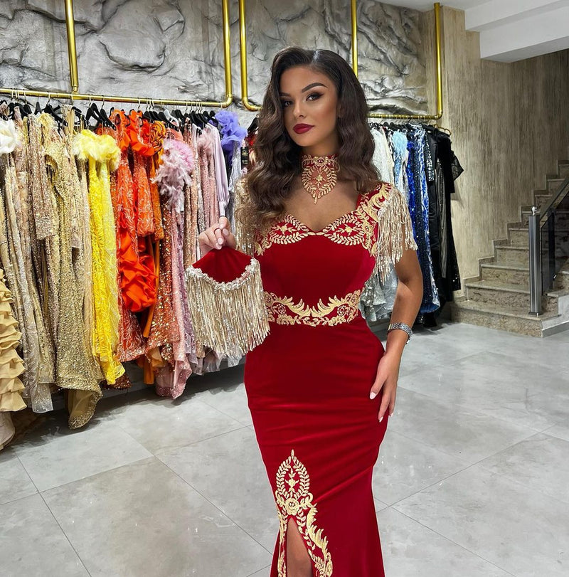 Classic Sweetheart Sleeveless Mermaid Ruby Prom Dresses Long Slit Onli Ballbella Classic Sweetheart Sleeveless Mermaid Ruby Prom Dresses Long Slit Onli Ballbella