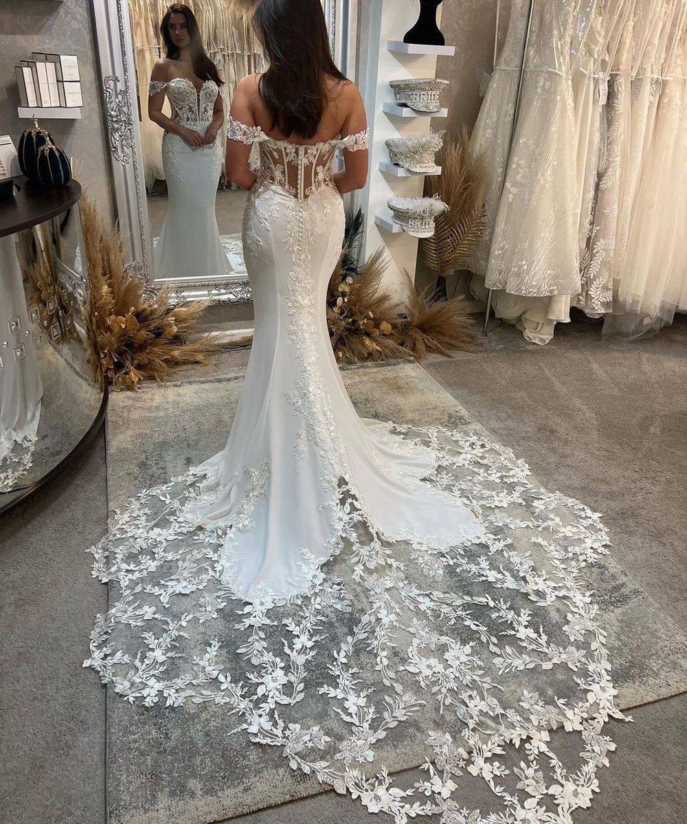 classic wedding dress lace Nellia Lace Cap Sleeve Bridal Gown | Effortless California Elegance