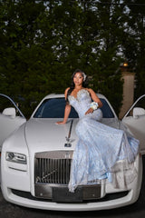 Classic Sweetheart Strapless Sleeveless Mermaid Prom Dresses Gem With Beads-Ballbella