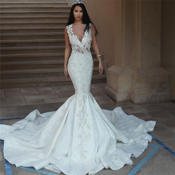 Ballbella custom made this Classic mermaid sleeveless mermaid wedding dress latest in high quality, we sell dresses online all over the world. Also, extra discount are offered to our customs. We will try our best to satisfy everyoneone and make the dre