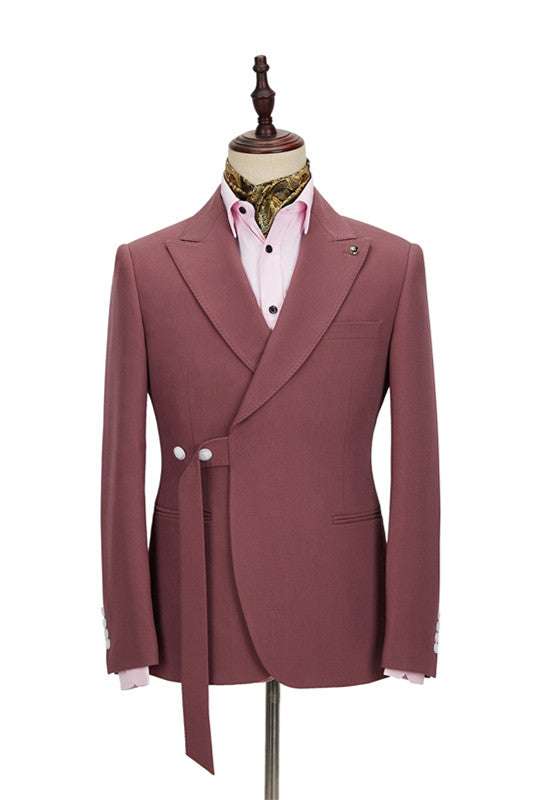 Classy Bespoke Peaked Lapel Slim Fit Men's Prom Suits Online-Ballbella