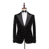 Classy Black Peaked Lapel Men Suits for Prom-Ballbella
