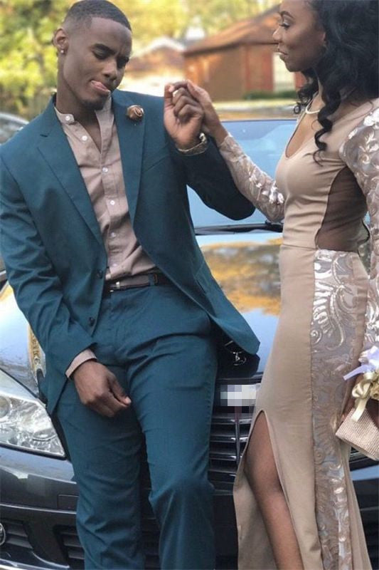 Classy Green Prom Suit for Men Bespoke Slim Fit Men Suit for Prom-Ballbella