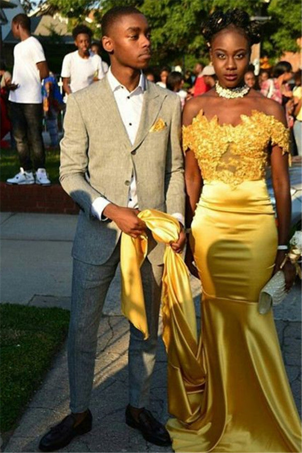 Classy Khaki Slim Fit Linen Peaked Lapel Prom Mens Suit-Ballbella